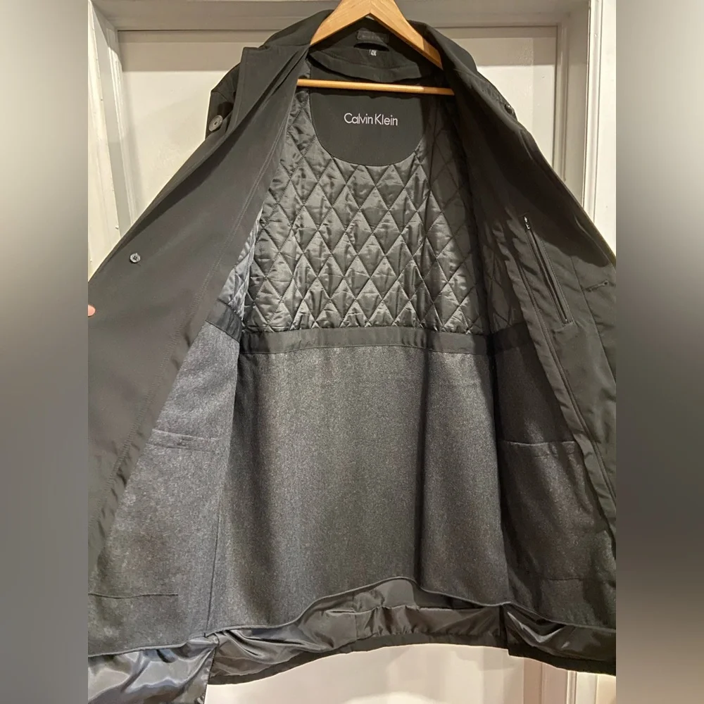 Calvin Klein Men’s Park Trench/Raincoat-42XL in Black- BRAND NEW, NEVER WORN - Picture 3 of 10